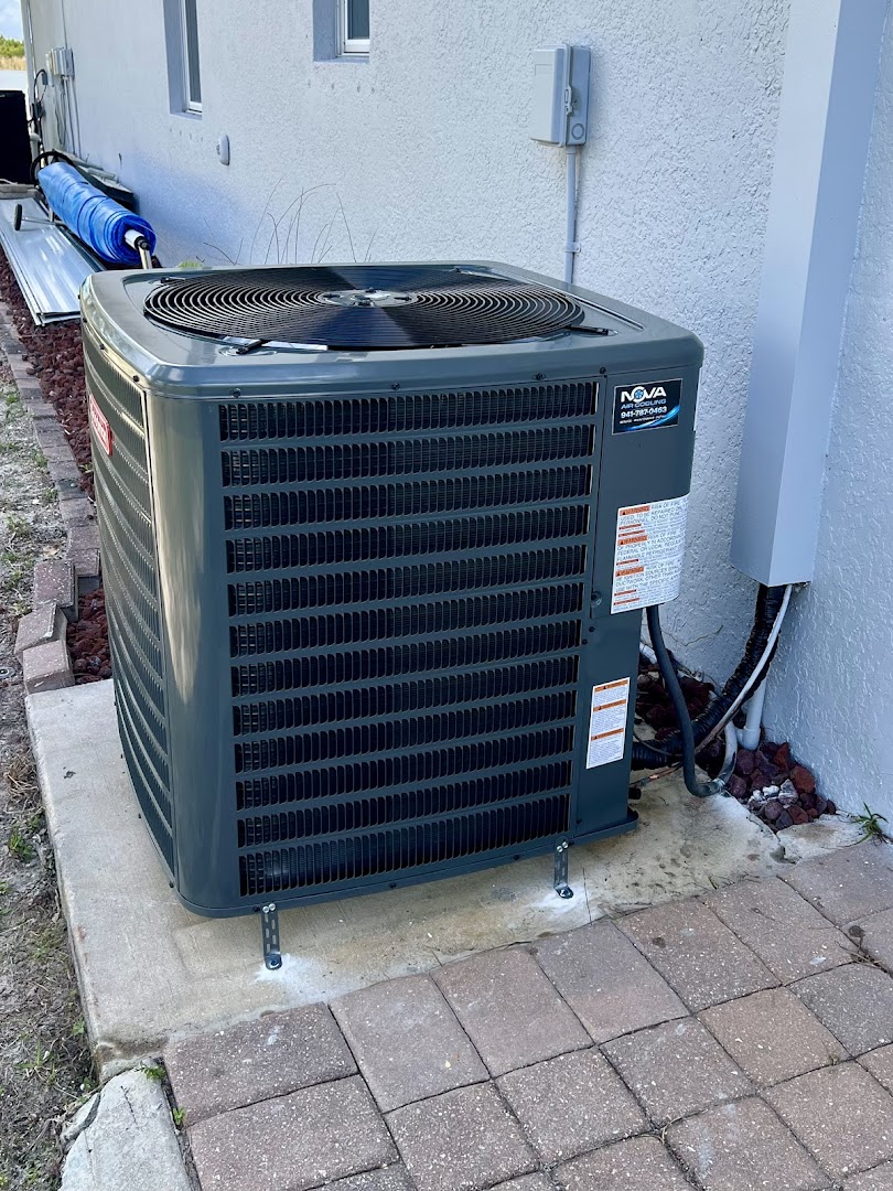 New Nova Air Cooling AC condenser installed at a North Port home